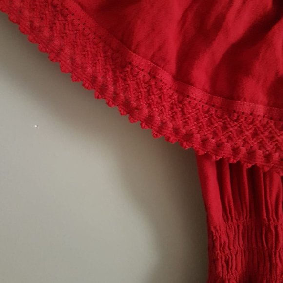 100% cotton red mexican dress - Picture 3 of 5